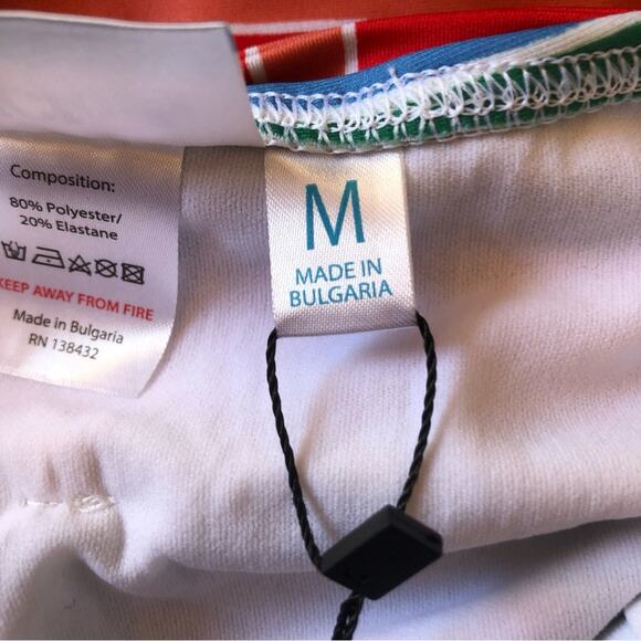 ModCloth NWT Greta Rainbow Stripe Detachable Belt High-Waisted Bikini Bottom MD - Picture 8 of 13